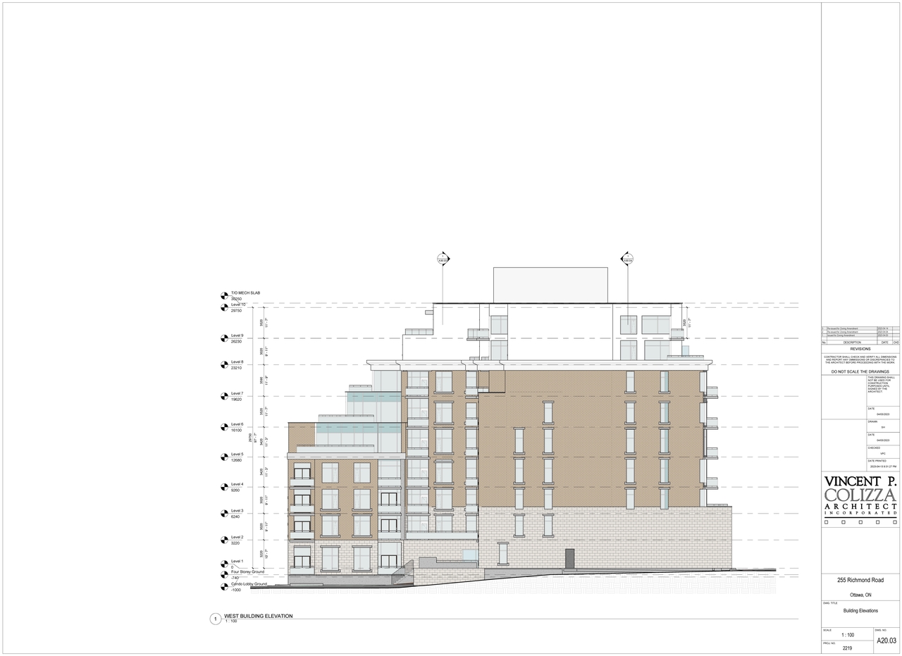 Rendering of building from page 18 of the file '2023-04-25 - Floor, Elevation, Sections, Views Plans -D07-12-21-0179'