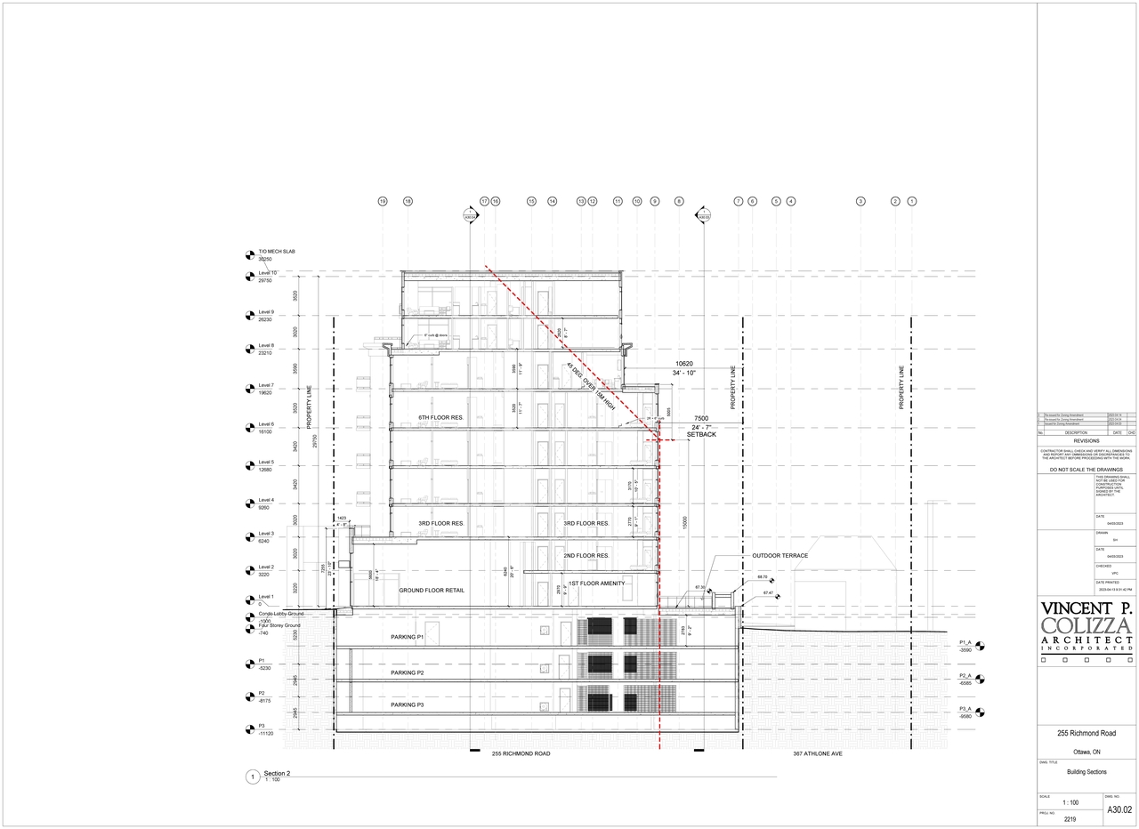 Construction site plan for project from page 21 of the file '2023-04-25 - Floor, Elevation, Sections, Views Plans -D07-12-21-0179'