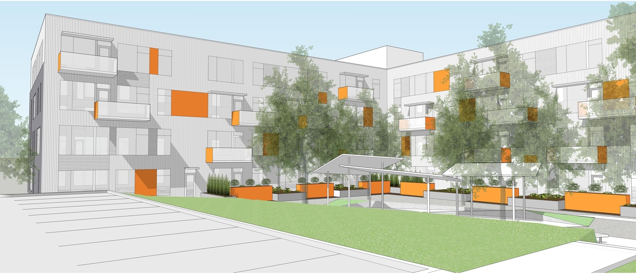 Rendering of building from page 7 of the file '2021-11-03 - Renders - D07-12-21-0186'