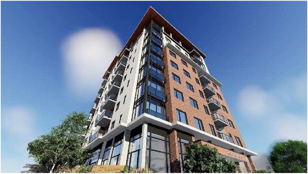Rendering of building from page 11 of the file '2023-05-11 - Design Brief - D07-12-21-0189'