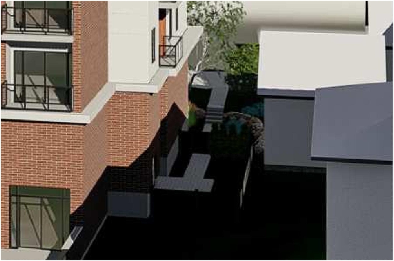 Rendering of building from page 18 of the file '2023-05-11 - Design Brief - D07-12-21-0189'