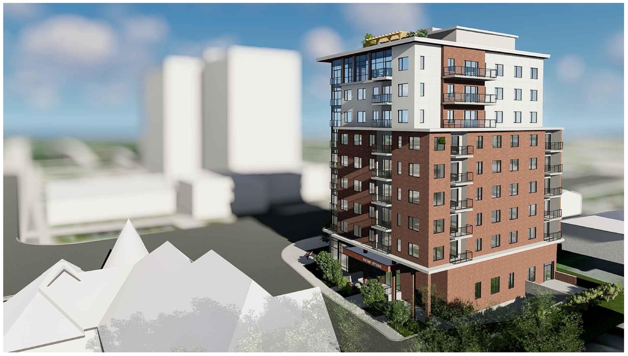Rendering of building from page 5 of the file '2023-04-20 - Renderings - D07-12-21-0189'