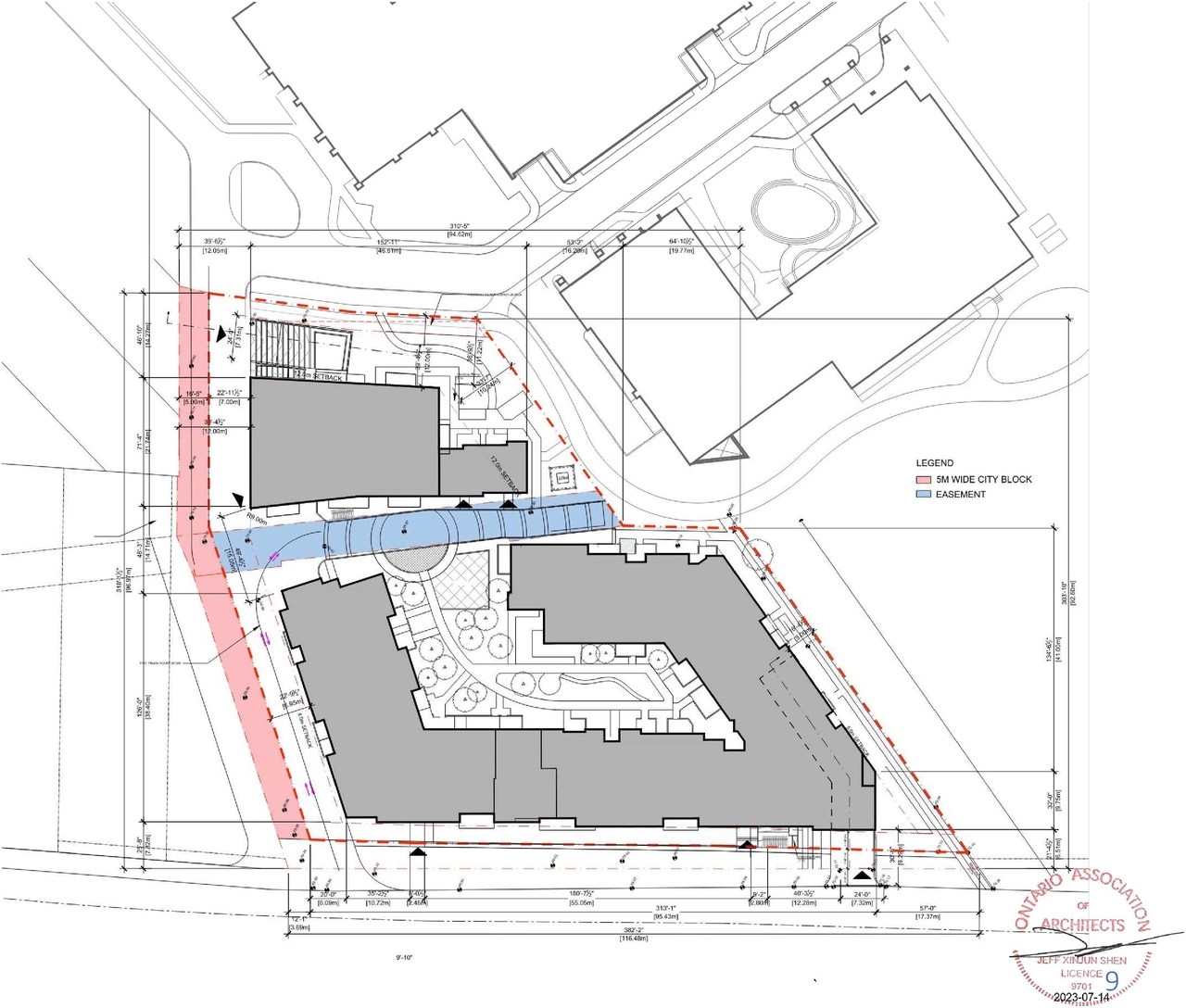Construction site plan for project from page 10 of the file '2023-09-28 - Design Brief - D07-12-21-0214'