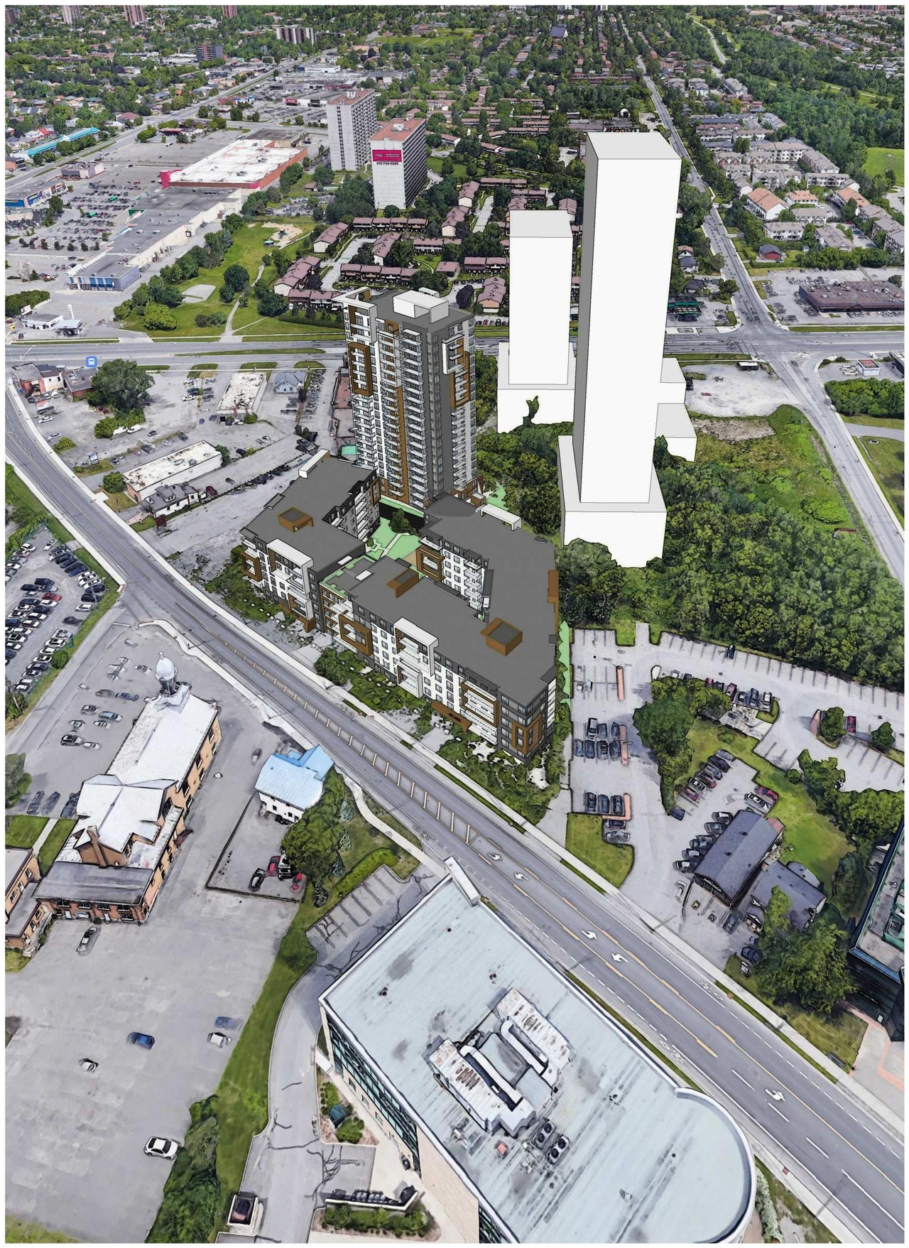 Rendering of building from page 11 of the file '2023-09-28 - Design Brief - D07-12-21-0214'