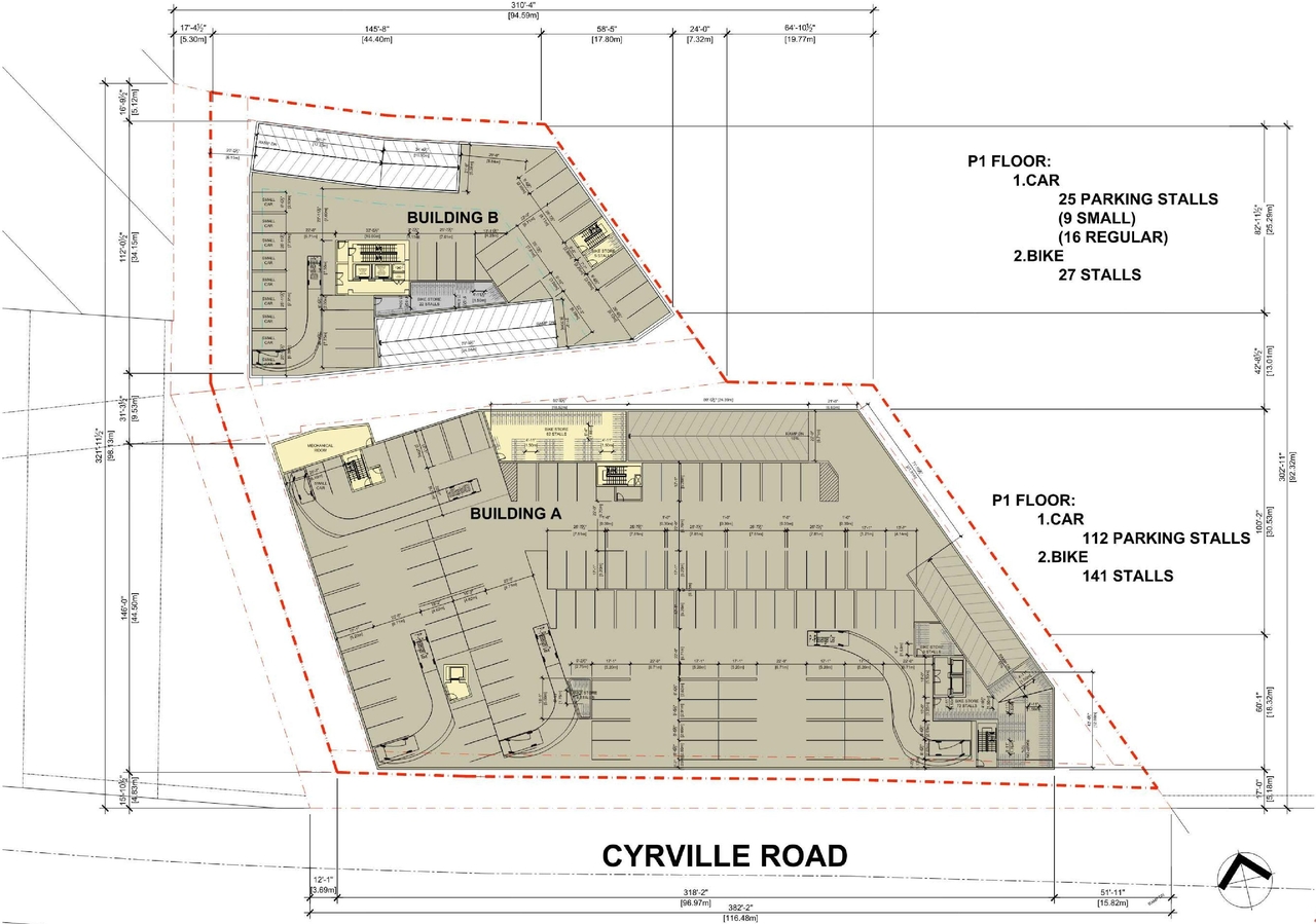Construction site plan for project from page 19 of the file '2023-09-28 - Design Brief - D07-12-21-0214'