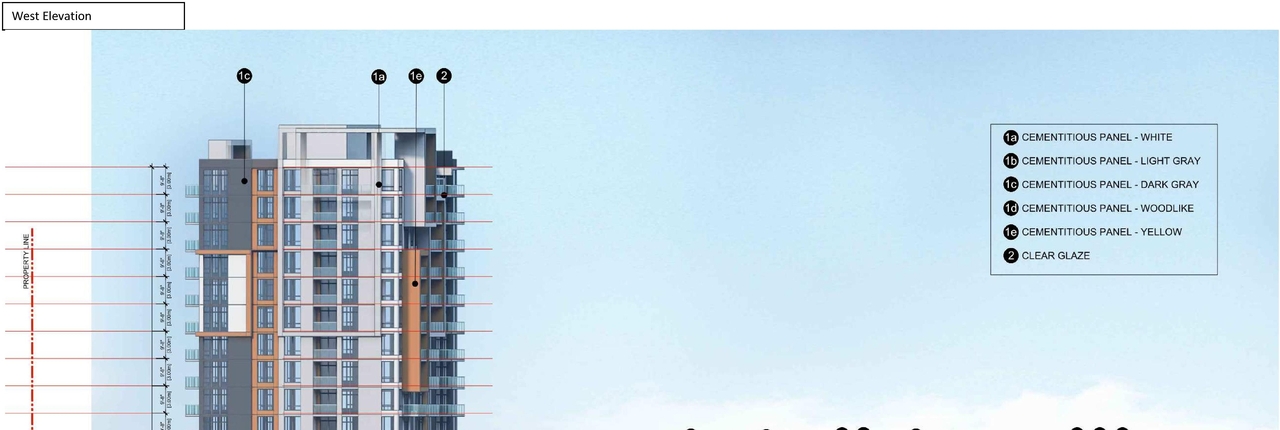 Rendering of building from page 26 of the file '2023-09-28 - Design Brief - D07-12-21-0214'