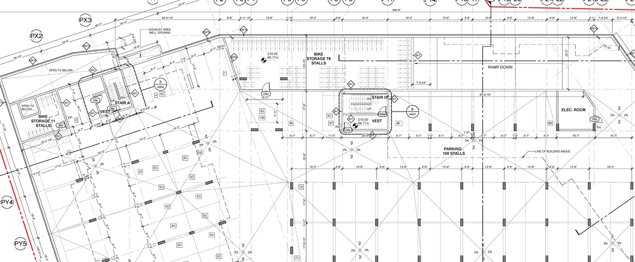 Construction site plan for project from page 2 of the file '2024-07-02 - Roof and Floor Plans - Building A Phase 1 - D07-12-21-0214'