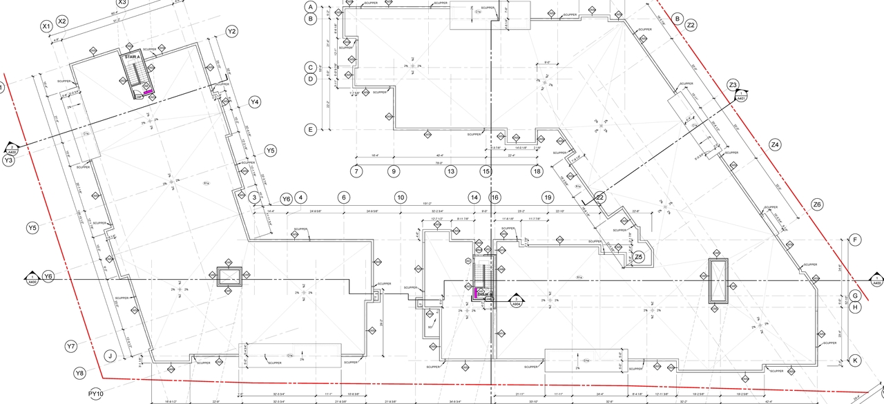 Floor plan for project from page 3 of the file '2024-07-02 - Roof and Floor Plans - Building A Phase 1 - D07-12-21-0214'