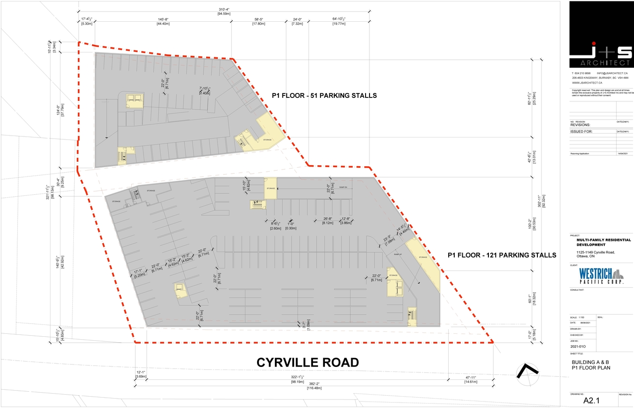 Construction site plan for project from page 2 of the file '2021-11-26 - Floor Plans - D07-12-21-0214'