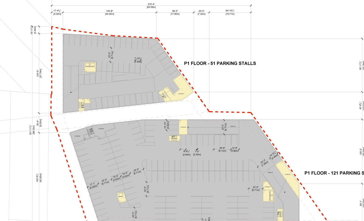 Construction site plan for project from page 2 of the file '2021-11-26 - Floor Plans - D07-12-21-0214'