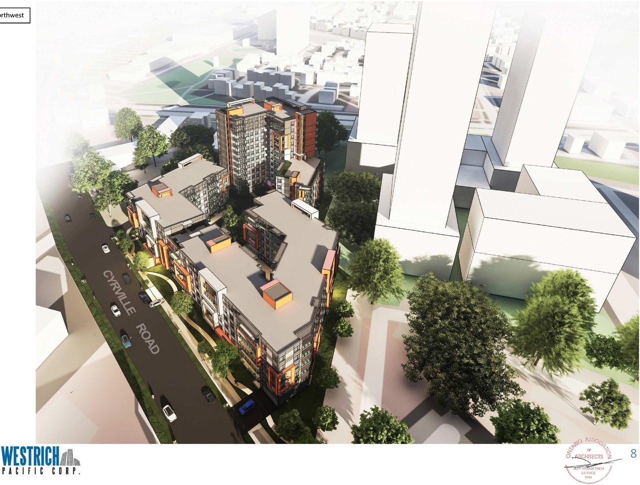 Rendering of building from page 9 of the file '2021-11-26 - Design Brief - D07-12-21-0214'