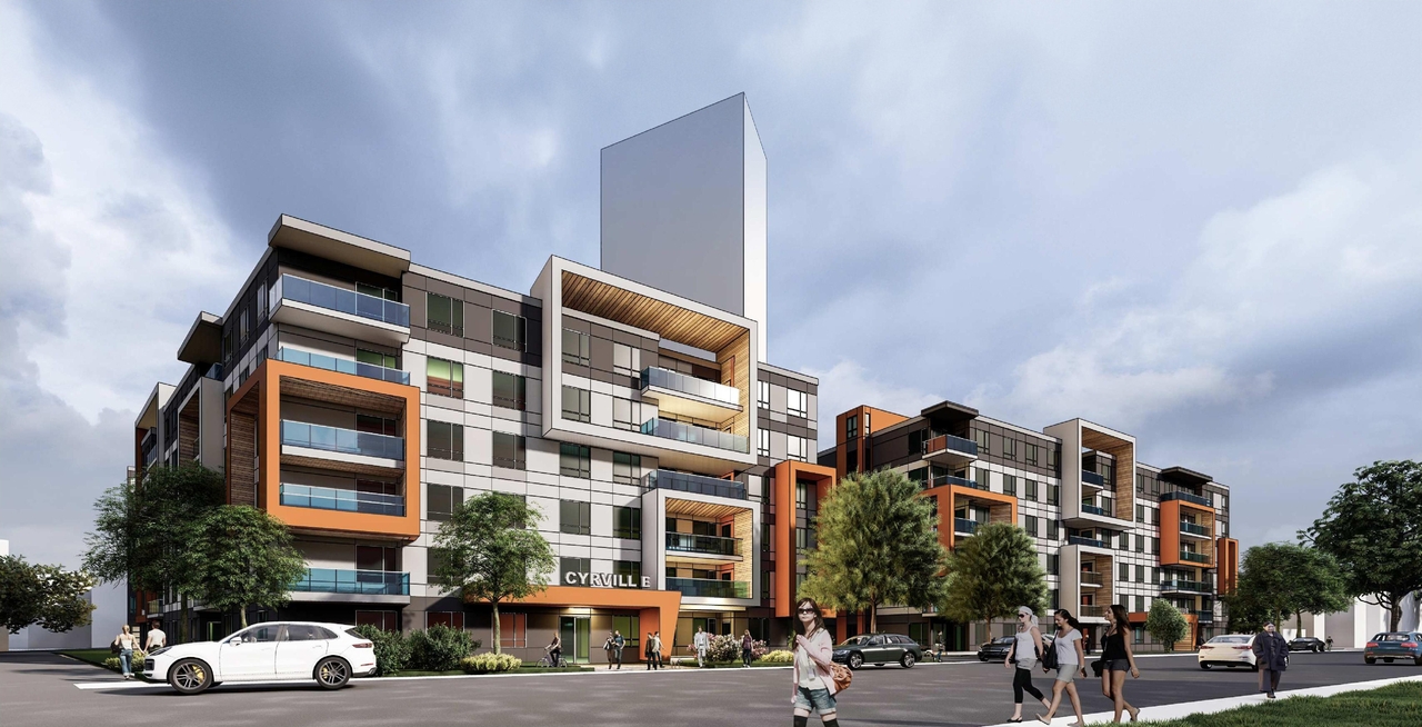 Rendering of building from page 11 of the file '2021-11-26 - Design Brief - D07-12-21-0214'