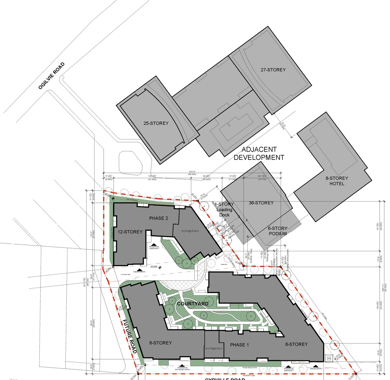 Construction site plan for project from page 8 of the file '2021-11-26 - Design Brief - D07-12-21-0214'