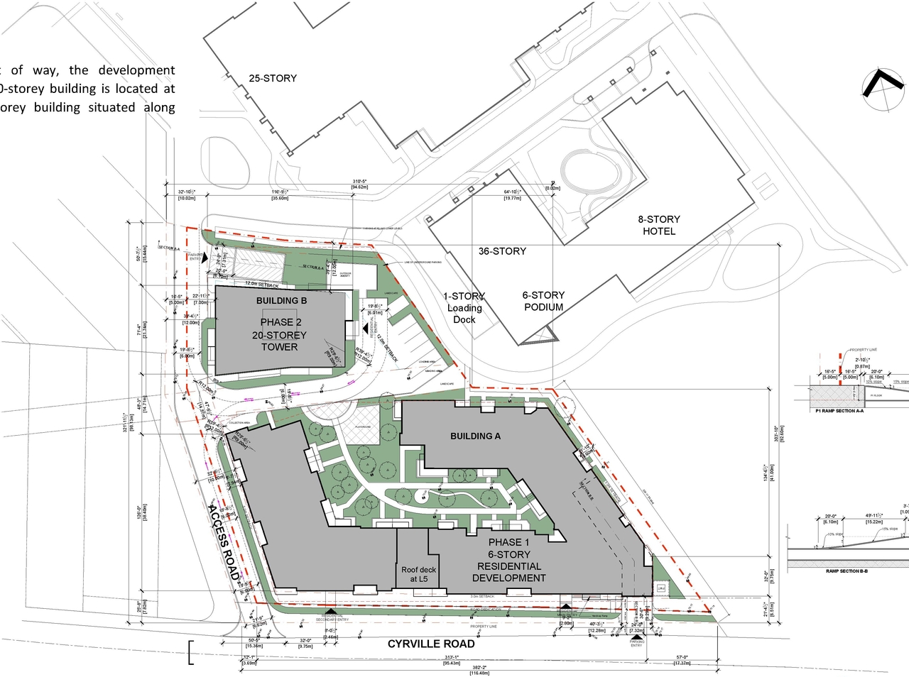 Construction site plan for project from page 10 of the file '2022-07-12 - Design Brief - D07-12-21-0214'