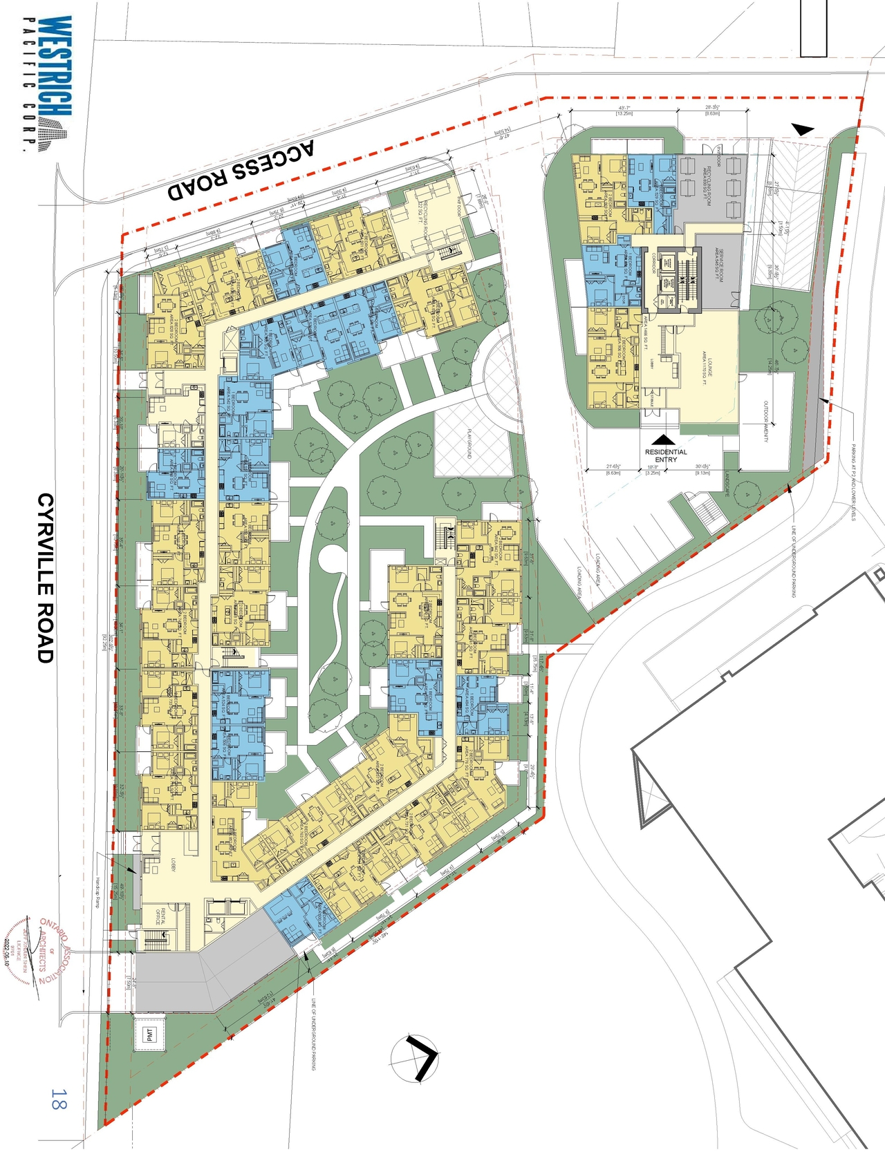 Construction site plan for project from page 19 of the file '2022-07-12 - Design Brief - D07-12-21-0214'