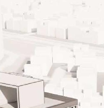 Rendering of building from page 11 of the file '2023-03-23 - Design Brief - D07-12-21-0214'