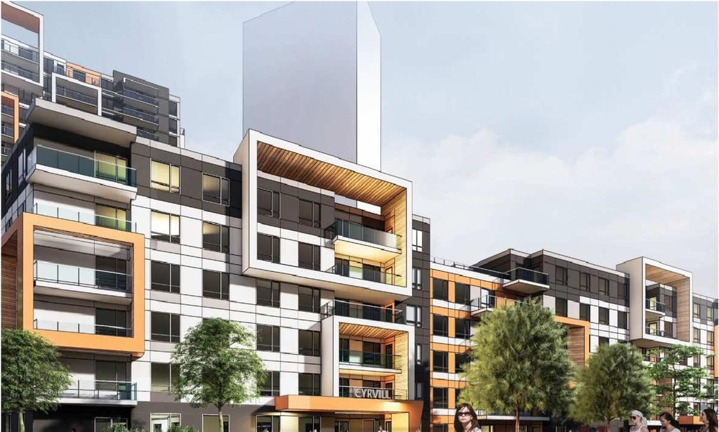 Rendering of building from page 8 of the file '2023-03-23 - Design Brief - D07-12-21-0214'