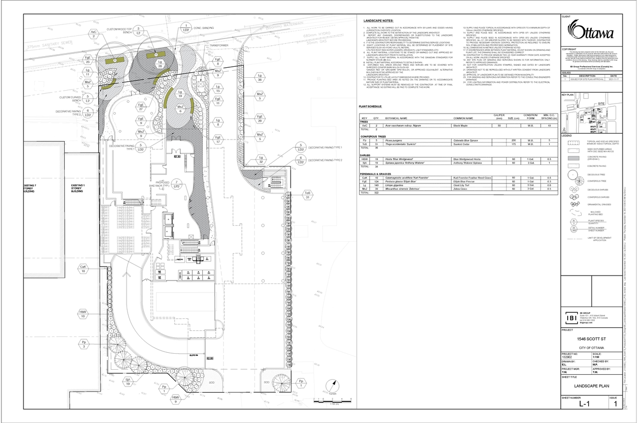 Construction site plan for project from page 37 of the file '2022-10-03 - Urban Design Brief - D07-12-21-0216'