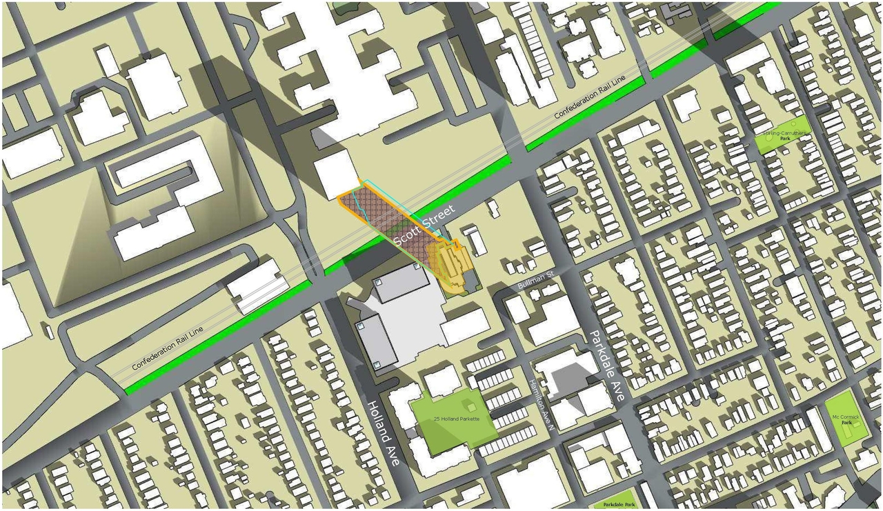 Construction site plan for project from page 52 of the file '2022-10-03 - Urban Design Brief - D07-12-21-0216'