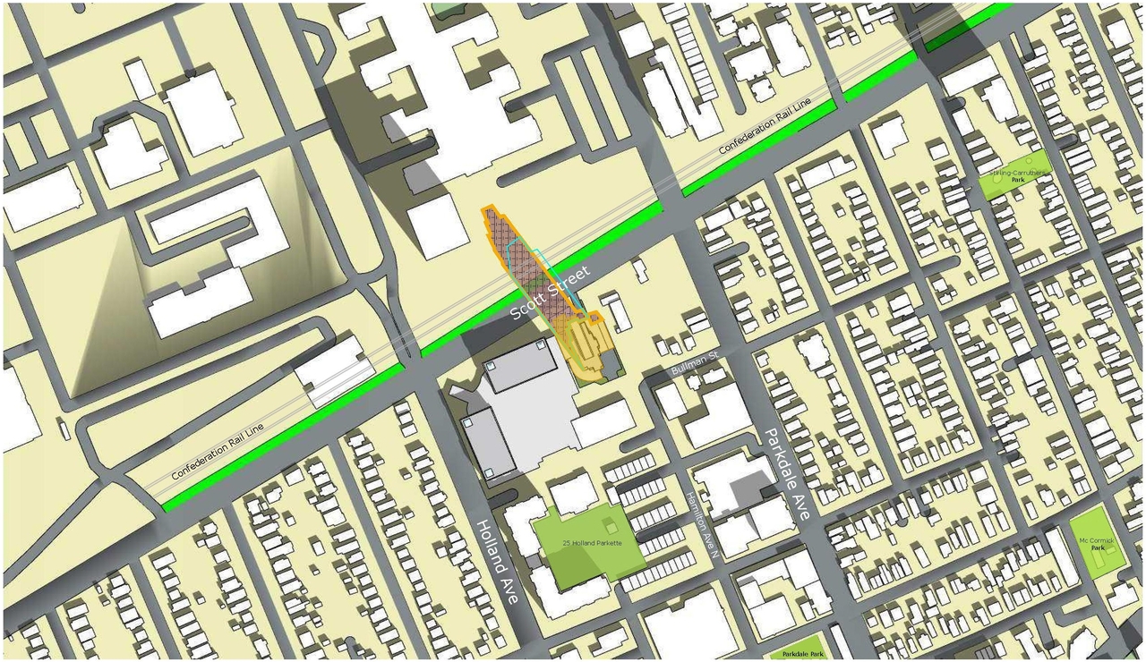 Construction site plan for project from page 53 of the file '2022-10-03 - Urban Design Brief - D07-12-21-0216'