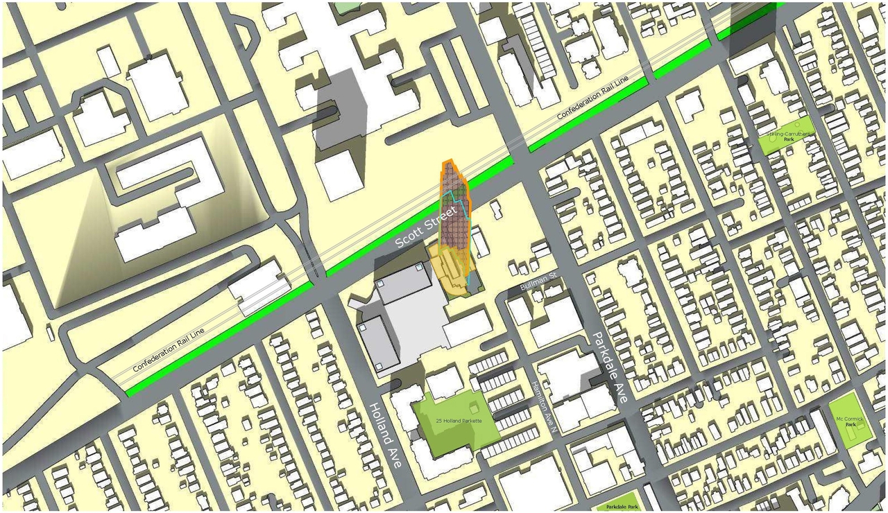 Construction site plan for project from page 55 of the file '2022-10-03 - Urban Design Brief - D07-12-21-0216'