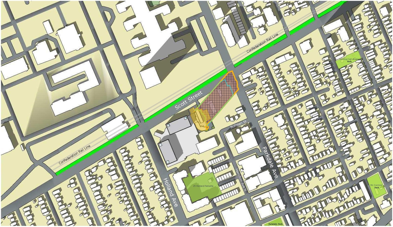Construction site plan for project from page 57 of the file '2022-10-03 - Urban Design Brief - D07-12-21-0216'