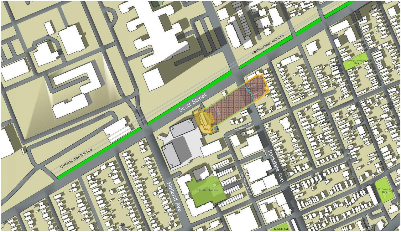Construction site plan for project from page 58 of the file '2022-10-03 - Urban Design Brief - D07-12-21-0216'