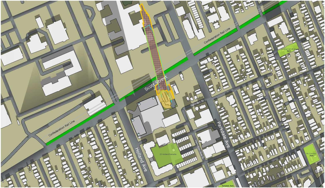 Construction site plan for project from page 63 of the file '2022-10-03 - Urban Design Brief - D07-12-21-0216'