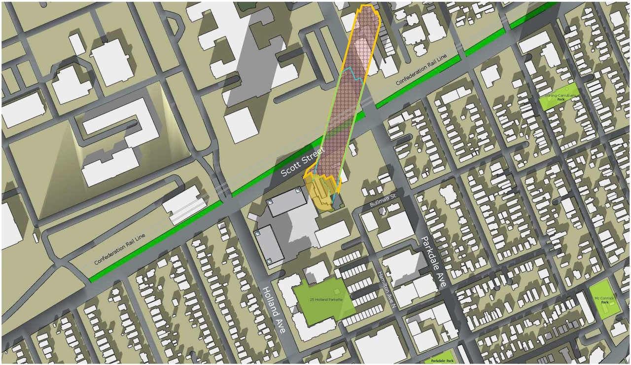 Construction site plan for project from page 65 of the file '2022-10-03 - Urban Design Brief - D07-12-21-0216'