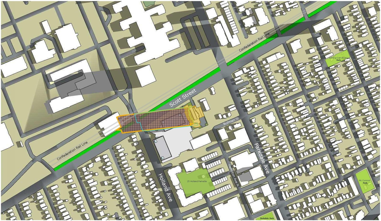 Construction site plan for project from page 68 of the file '2022-10-03 - Urban Design Brief - D07-12-21-0216'