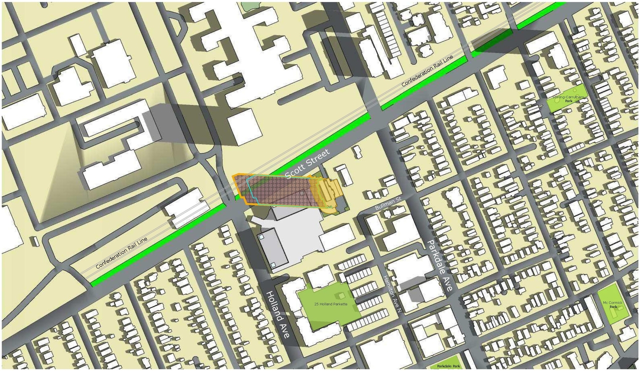 Construction site plan for project from page 69 of the file '2022-10-03 - Urban Design Brief - D07-12-21-0216'