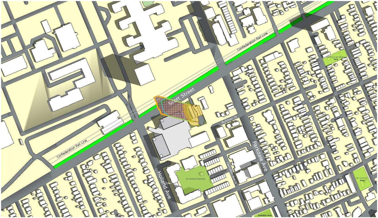 Construction site plan for project from page 70 of the file '2022-10-03 - Urban Design Brief - D07-12-21-0216'