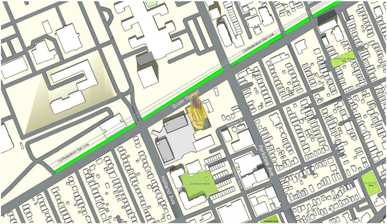 Construction site plan for project from page 73 of the file '2022-10-03 - Urban Design Brief - D07-12-21-0216'