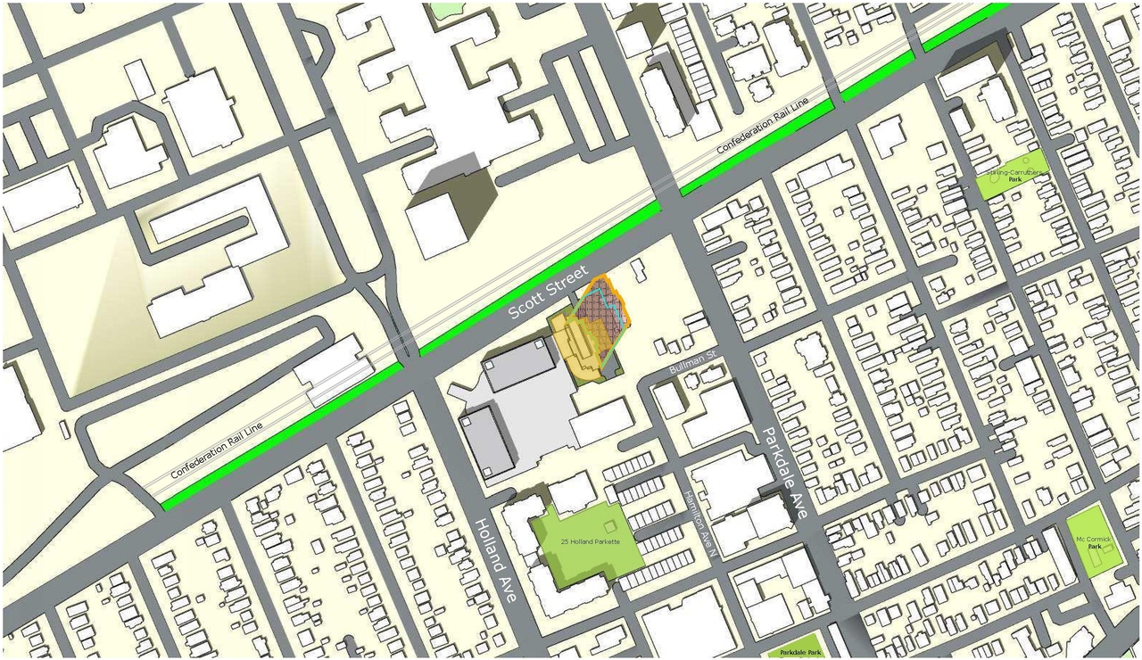 Construction site plan for project from page 74 of the file '2022-10-03 - Urban Design Brief - D07-12-21-0216'