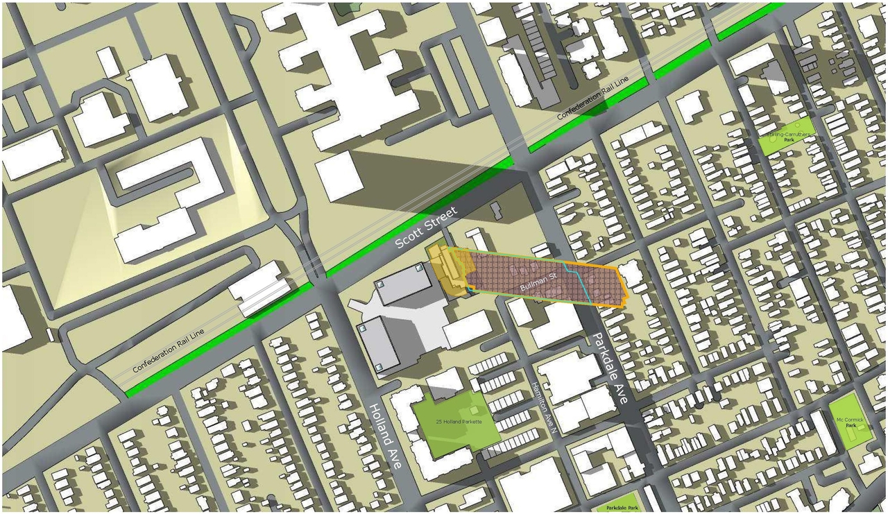 Construction site plan for project from page 78 of the file '2022-10-03 - Urban Design Brief - D07-12-21-0216'
