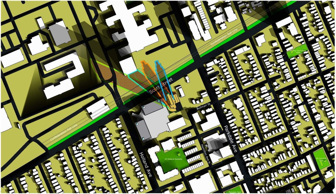 Construction site plan for project from page 84 of the file '2022-10-03 - Urban Design Brief - D07-12-21-0216'
