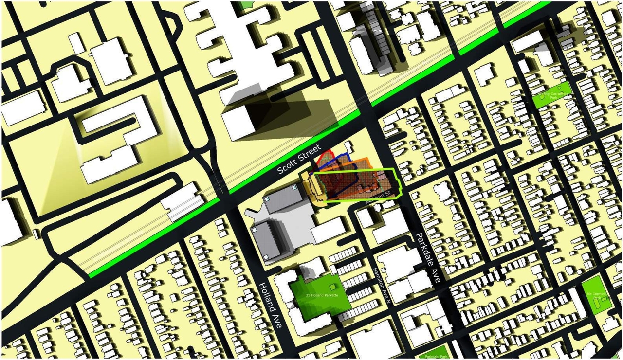 Construction site plan for project from page 88 of the file '2022-10-03 - Urban Design Brief - D07-12-21-0216'