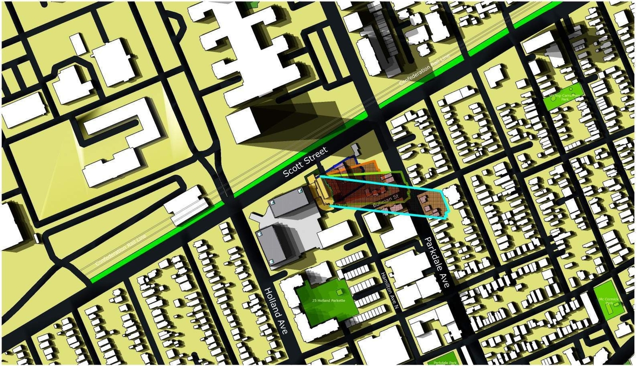 Construction site plan for project from page 89 of the file '2022-10-03 - Urban Design Brief - D07-12-21-0216'
