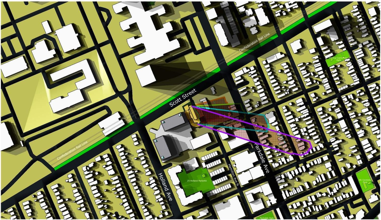 Construction site plan for project from page 90 of the file '2022-10-03 - Urban Design Brief - D07-12-21-0216'