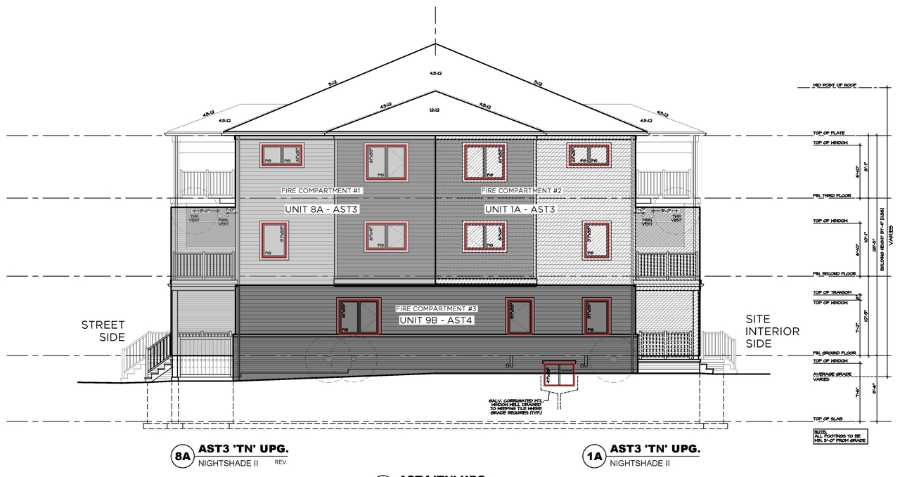 Rendering of building from page 15 of the file '2021-12-24 - Floor Plans (Residential Blocks 1 through 12) - D07-12-21-0224'
