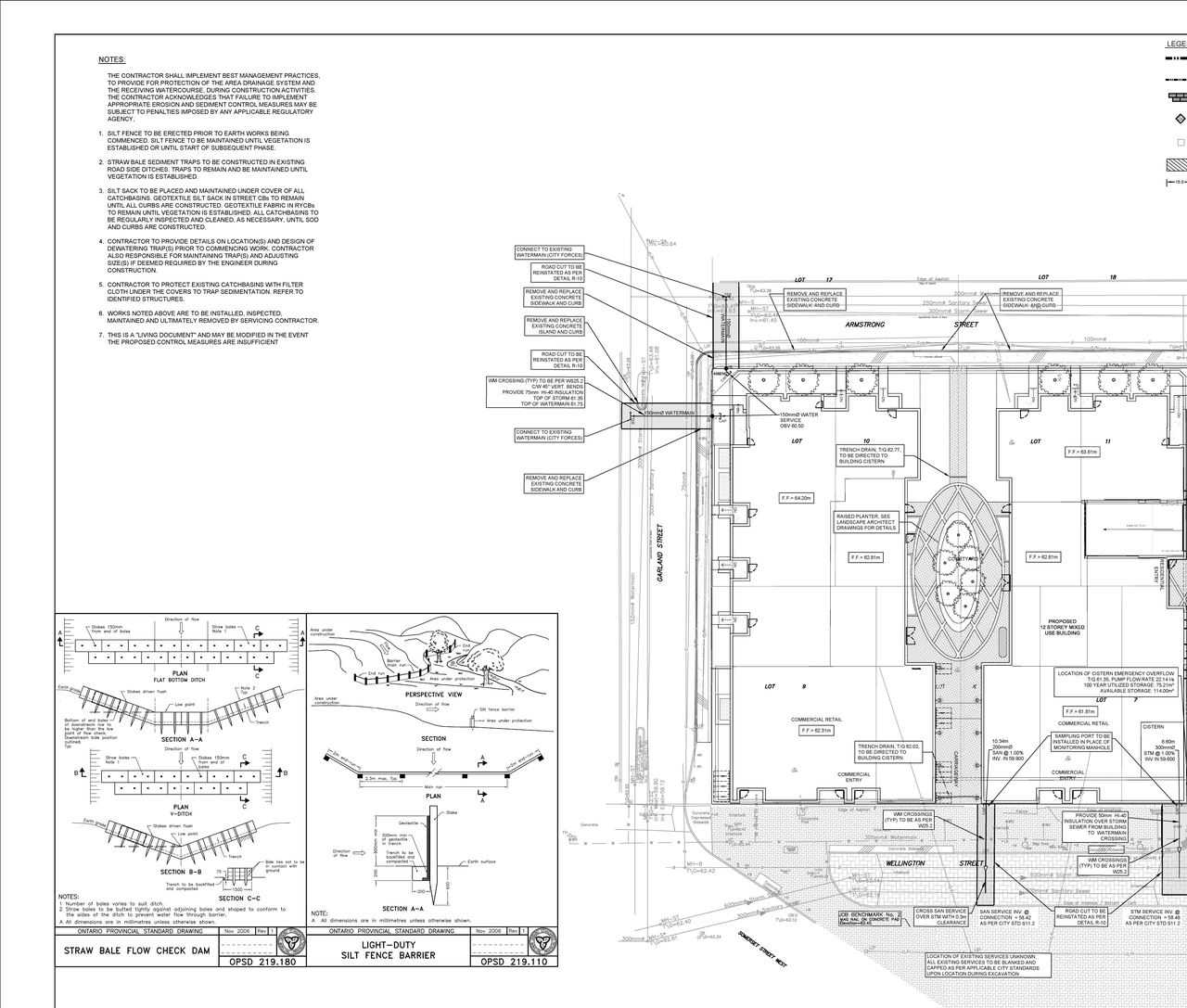 Construction site plan for project from page 43 of the file '2022-12-17 - Design Brief - D07-12-21-0228'