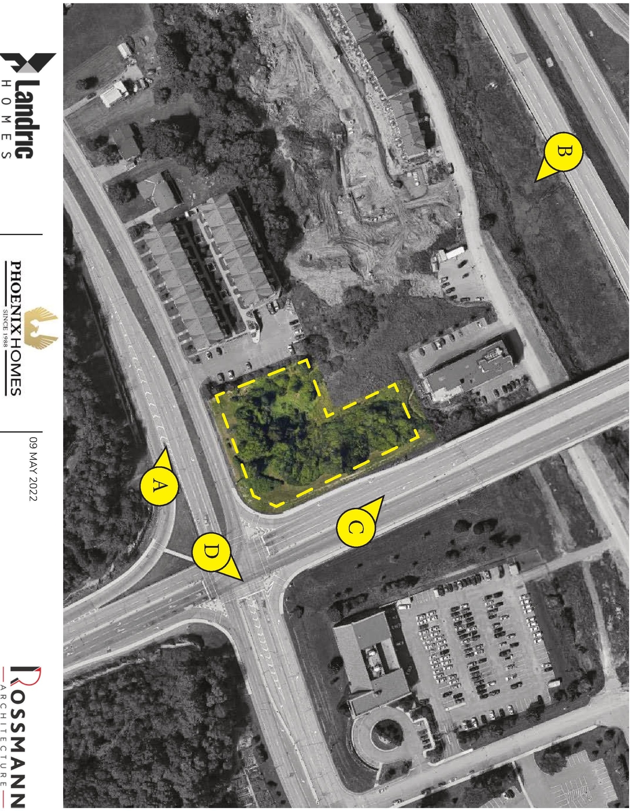 Construction site plan for project from page 10 of the file '2022-05-17 - Architectural Design Brief - D07-12-21-0229'