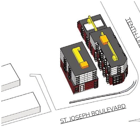 Rendering of building from page 11 of the file '2022-05-17 - Architectural Design Brief - D07-12-21-0229'