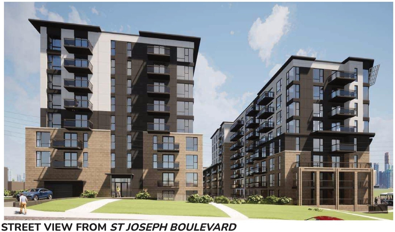 Rendering of building from page 20 of the file '2022-05-17 - Architectural Design Brief - D07-12-21-0229'
