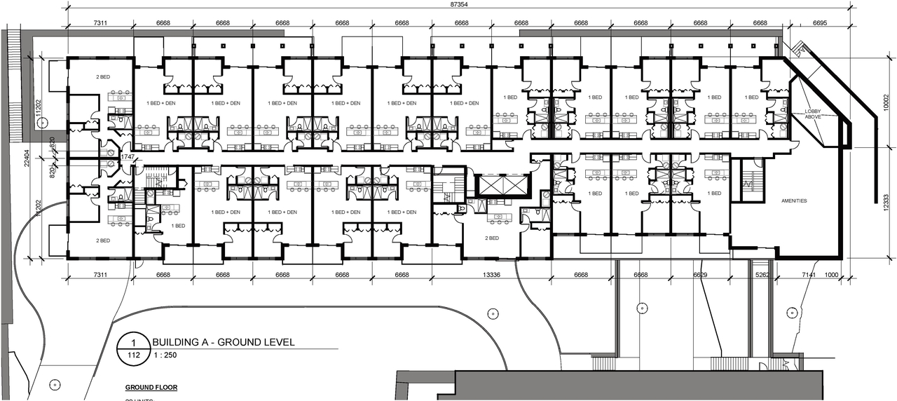 Floor plan for project from page 30 of the file '2022-05-17 - Architectural Design Brief - D07-12-21-0229'