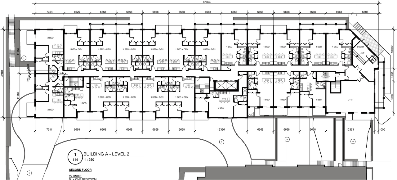 Floor plan for project from page 31 of the file '2022-05-17 - Architectural Design Brief - D07-12-21-0229'