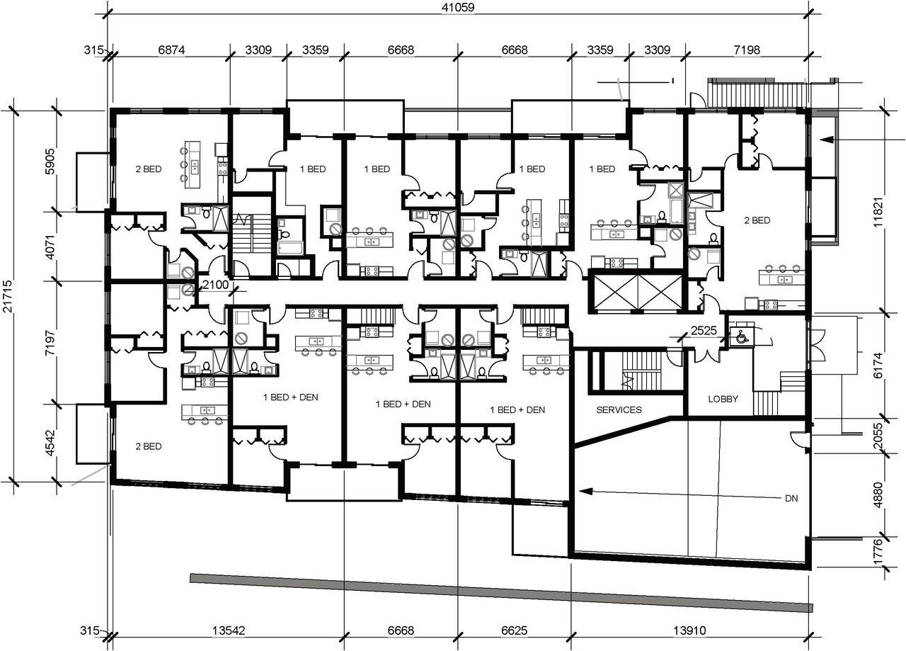 Floor plan for project from page 36 of the file '2022-05-17 - Architectural Design Brief - D07-12-21-0229'