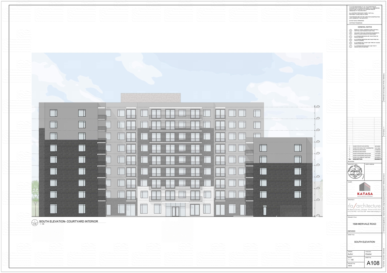 Rendering of building from page 4 of the file '2022-02-03 - Elevations & Perspective - D07-12-21-0233'