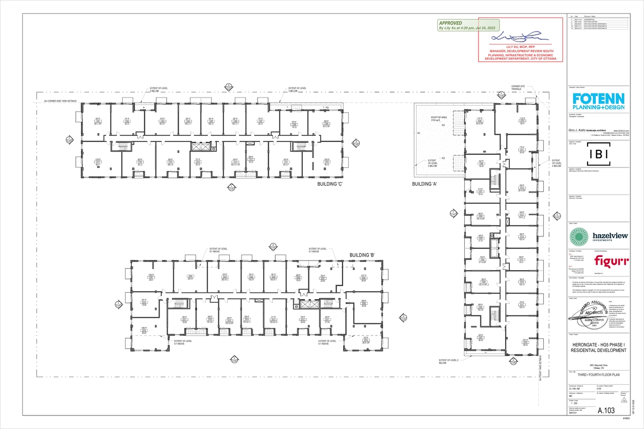 Floor plan for project from page 4 of the file '2023-07-26 - Approved Floor Plans - D07-12-21-0238'