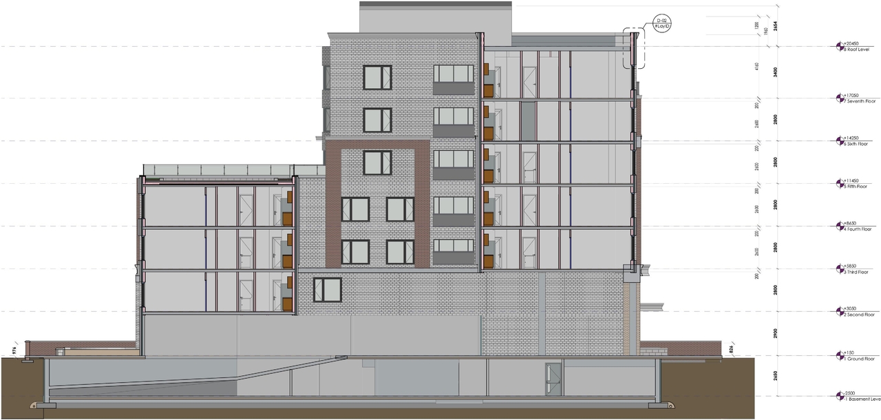 Rendering of building from page 23 of the file '2022-01-05 - Design Brief - D07-12-22-0001'